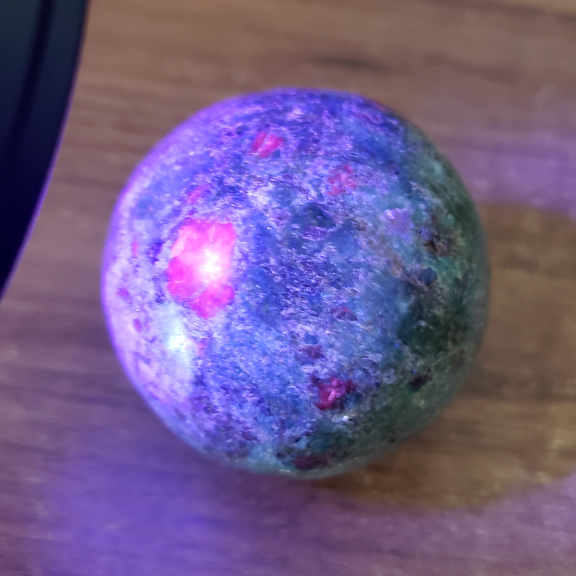 Unique Ruby Fuchsite Crystal Sphere Natural Gemstone Orb | 50mm | Mnemosyne - 1