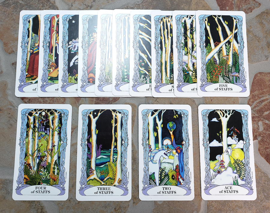 Moon Garden Tarot Deck - Set of Tarot Cards - Divination Tool - Minor Arcana Staves