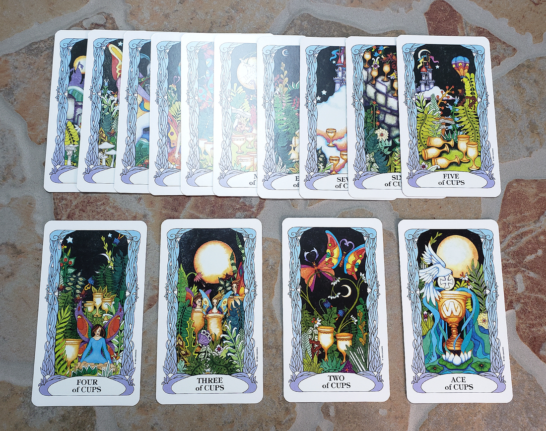 Moon Garden Tarot Deck - Set of Tarot Cards - Divination Tool - Minor Arcana Cups