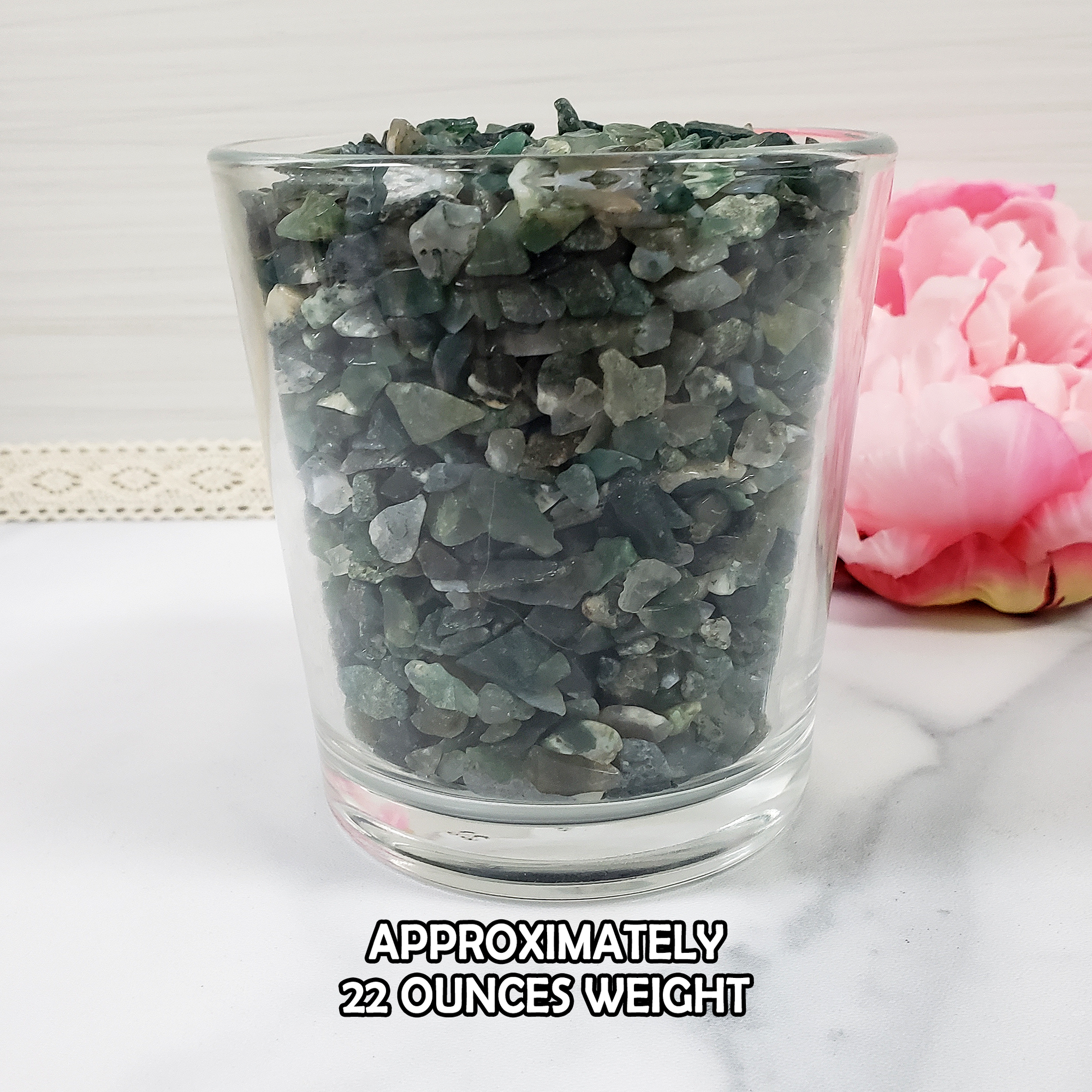 Moss Agate Stone Natural Crystal Chips By the Ounce - 3