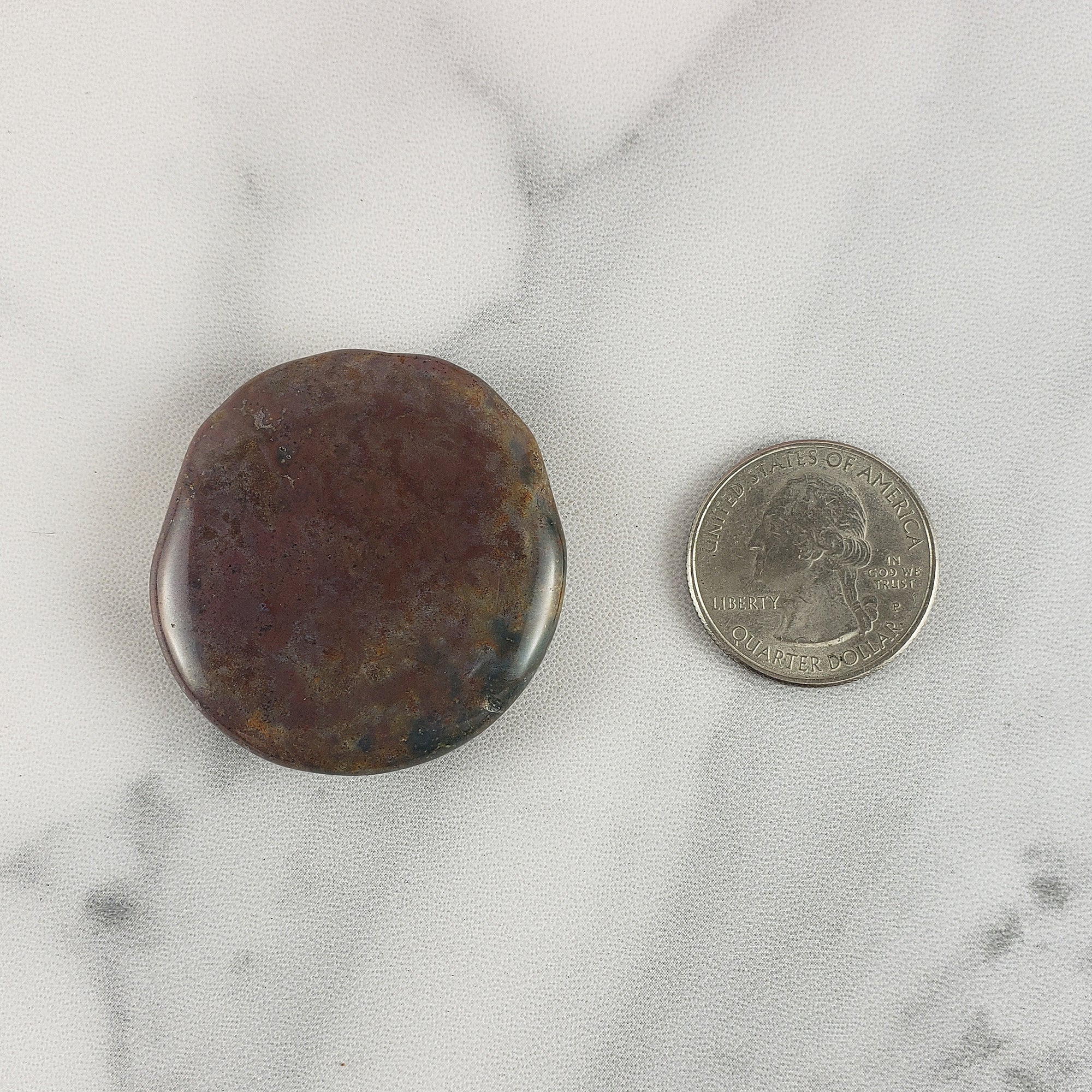 Moss Agate Crystal Natural Gemstone Palm Stone Worry Stone Meditation Tool - 5