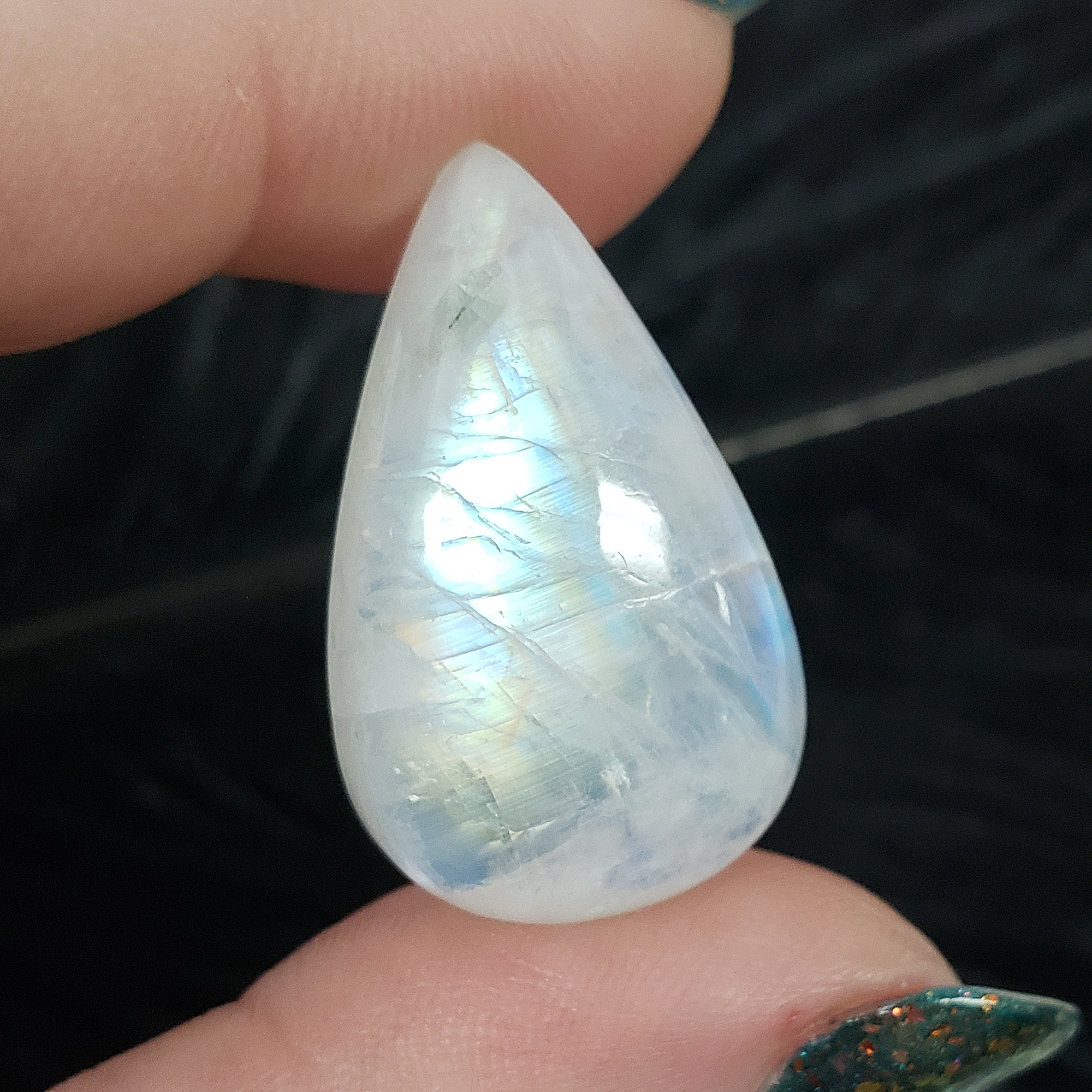 Unique 33 Carat Flashy Rainbow Moonstone Cabochon Natural High Quality Crystal | Myth - 1