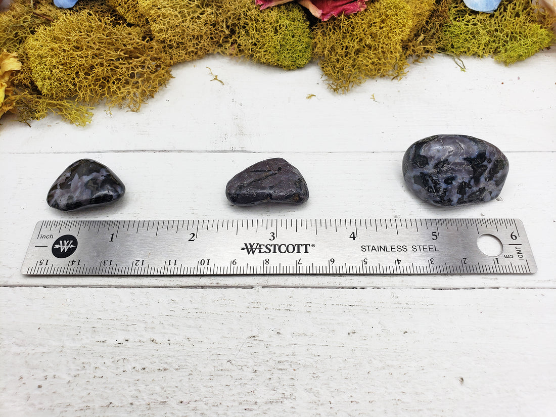 merlinite indigo gabbro stones by ruler