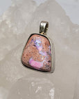 Natural Cantera Mexican Pink Purple Opal Sterling Silver Pendant