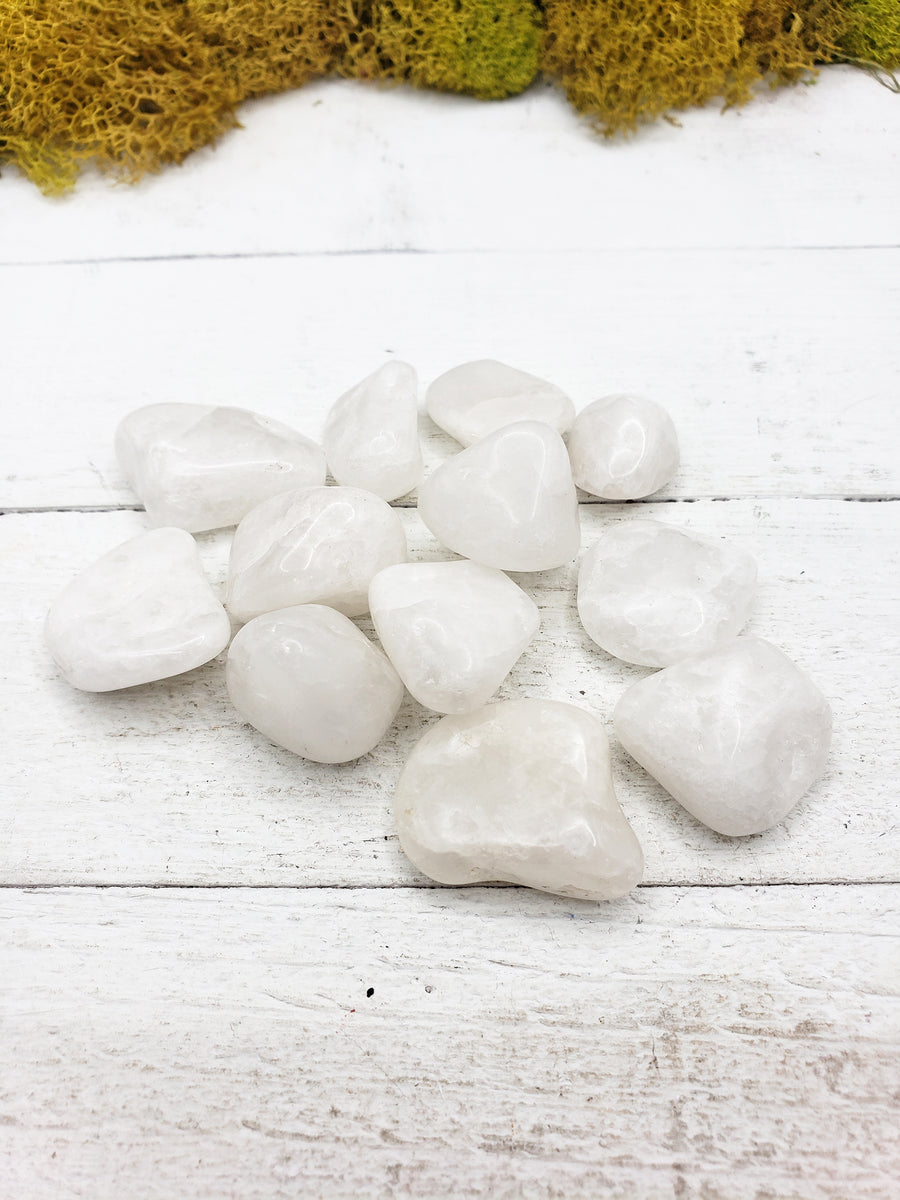 milky quartz stones on board