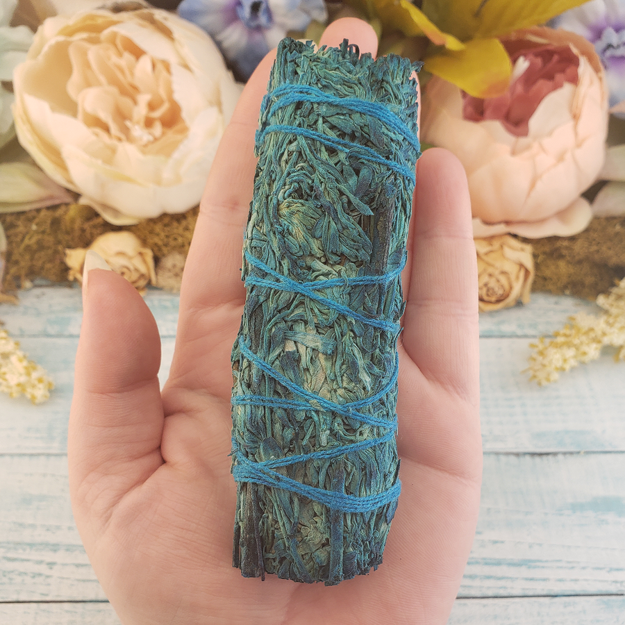 Nag Champa Mountain Sage Bundle - One 4 Inch Smudge Stick - In Hand