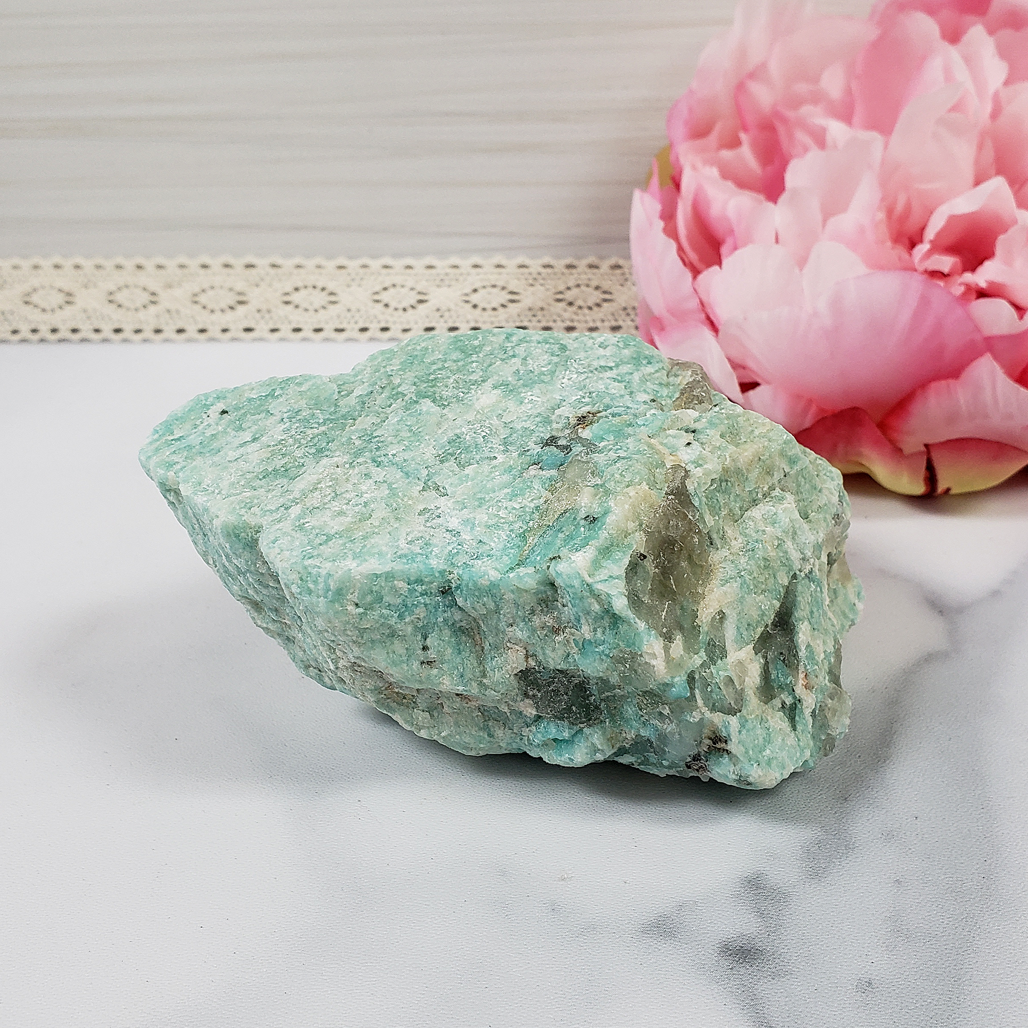 Unique Raw Amazonite Crystal Natural Rough Gemstone | Nascadh - 4