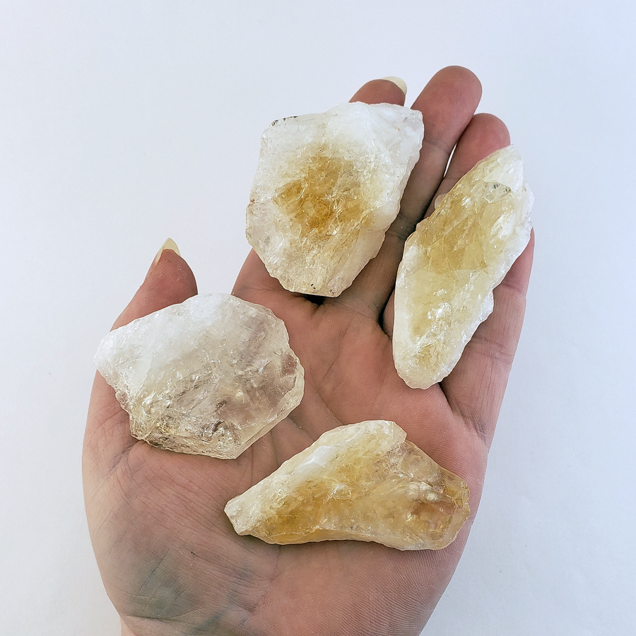Raw Citrine Crystal | Natural Citrine Gemstone | Rough Gemstone Raw Crystal - White Background 3