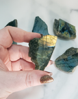 Flashy Labradorite Natural Crystal Rough Slice Slab - Multiple Sizes! - Golden Labradorite