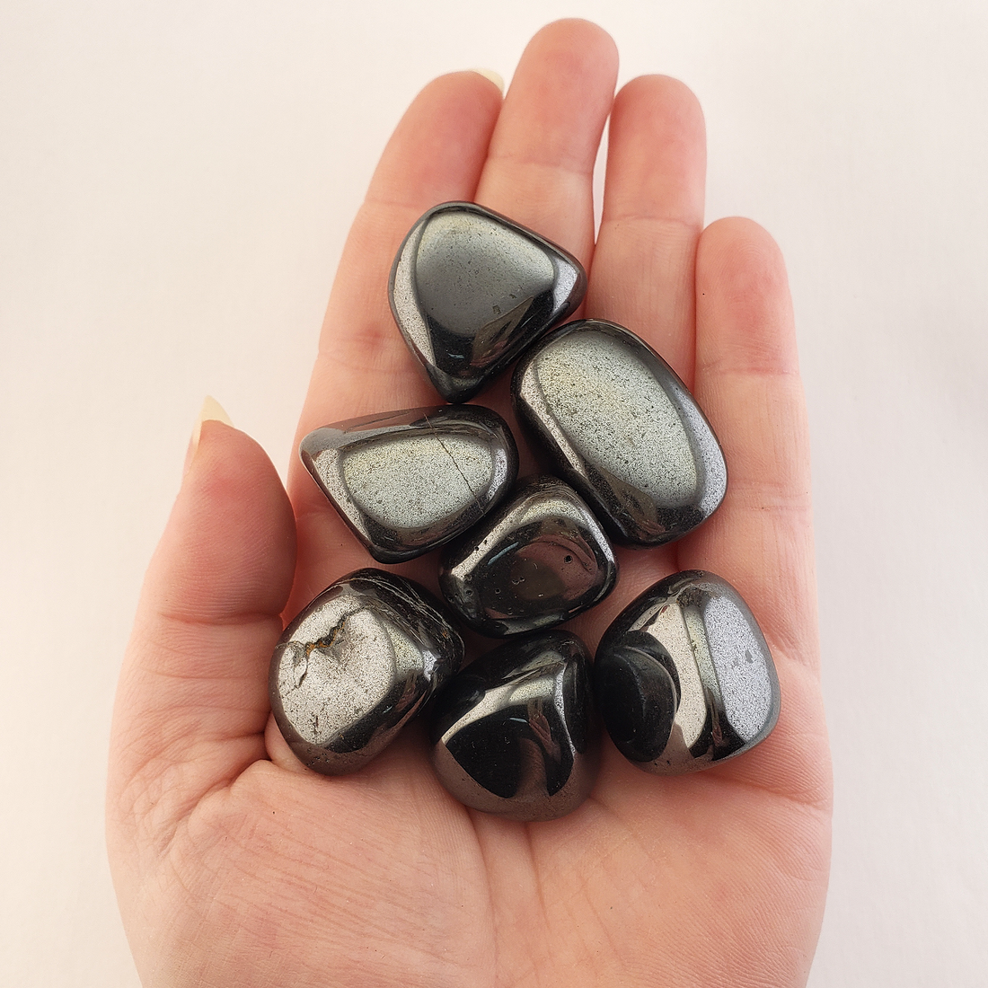 Hematite Natural Tumbled Stone - One Stone - In Hand 2