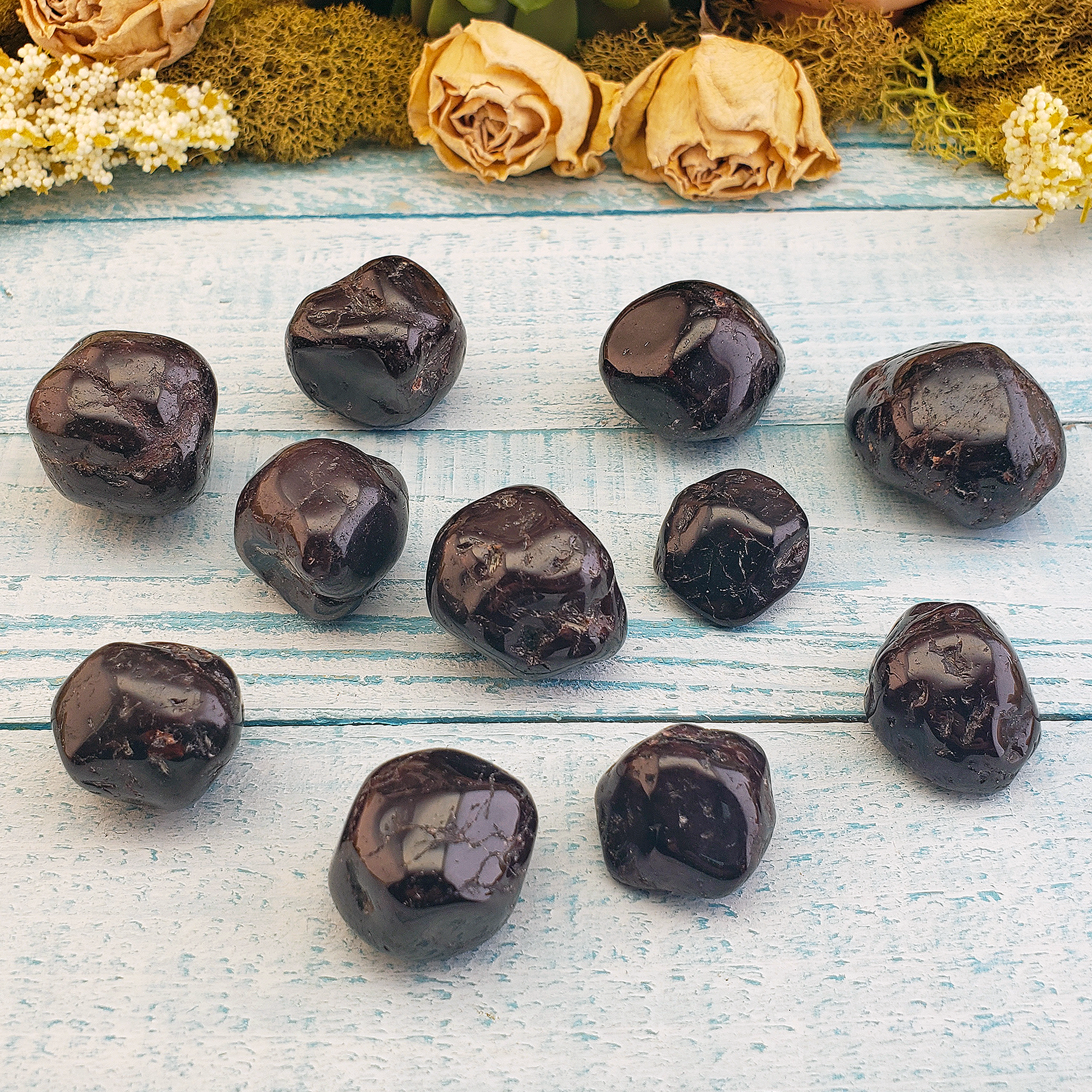 Almandine Garnet Crystal Natural Freeform Gemstone Tumbled Stone - 10