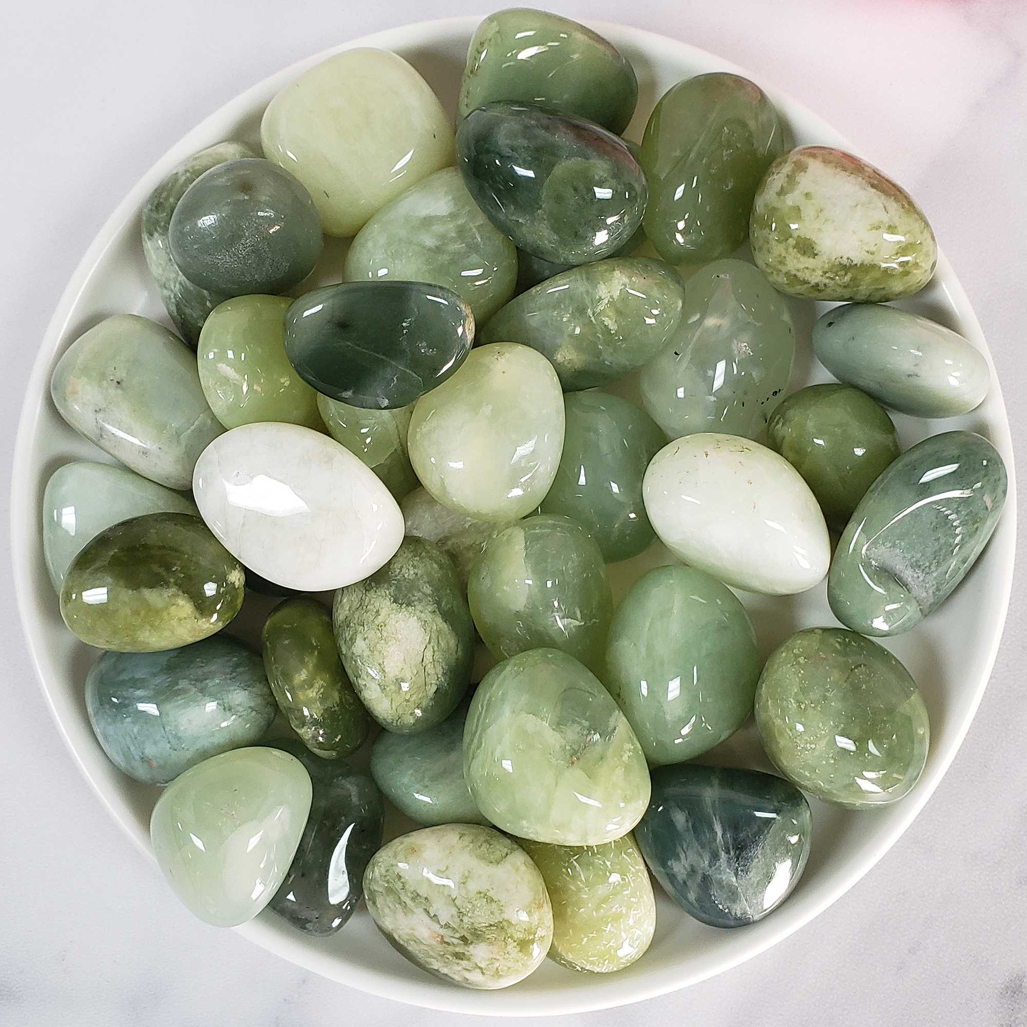 New Jade Serpentine Gemstone Natural Crystal Tumbled Stone | One Stone - 2