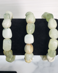 New Jade Serpentine Stone Natural Crystal Nugget Bead Bracelet - 6
