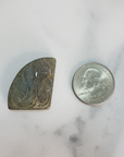 Unique 42 Carat Labradorite Cabochon Natural Gemstone Carving - Nuance - Size Comparison