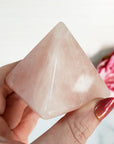 Unique Rose Quartz Natural Gemstone Crystal Pyramid | 2 Inch Base | Nurturing - 3