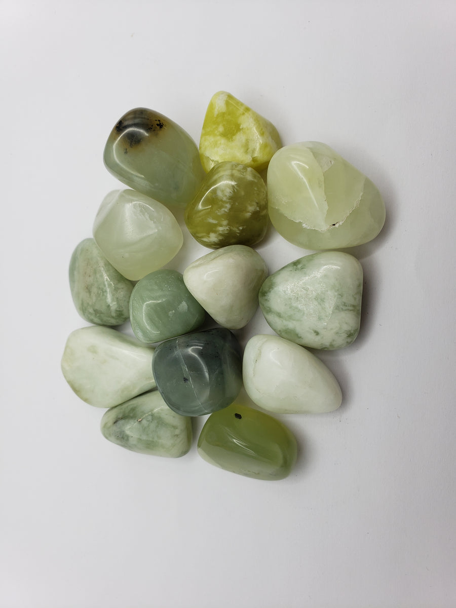 new jade stones on white background