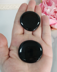 Obsidian Natural Crystal Palm Stone Worry Stone Meditation Tool - 2