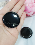 Obsidian Natural Crystal Palm Stone Worry Stone Meditation Tool - B