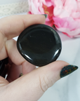 Obsidian Natural Crystal Palm Stone Worry Stone Meditation Tool - C