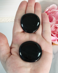 Obsidian Natural Crystal Palm Stone Worry Stone Meditation Tool