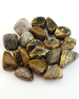 Ocean Jasper Natural Tumbled Stone - Rounded One Stone - White Background