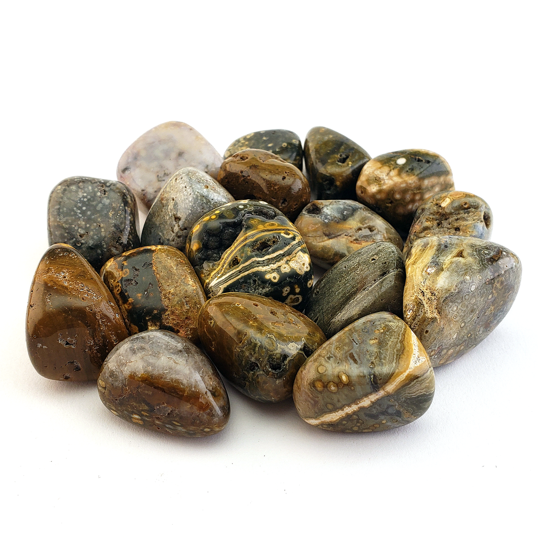 Ocean Jasper Natural Tumbled Stone - Rounded One Stone