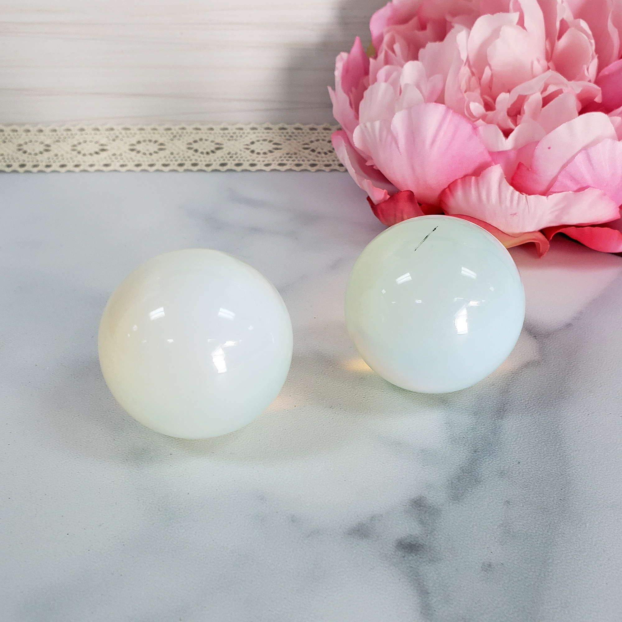 Opalite Crystal Sphere Manmade Gemstone Orb - 35 - 40mm - On Tile