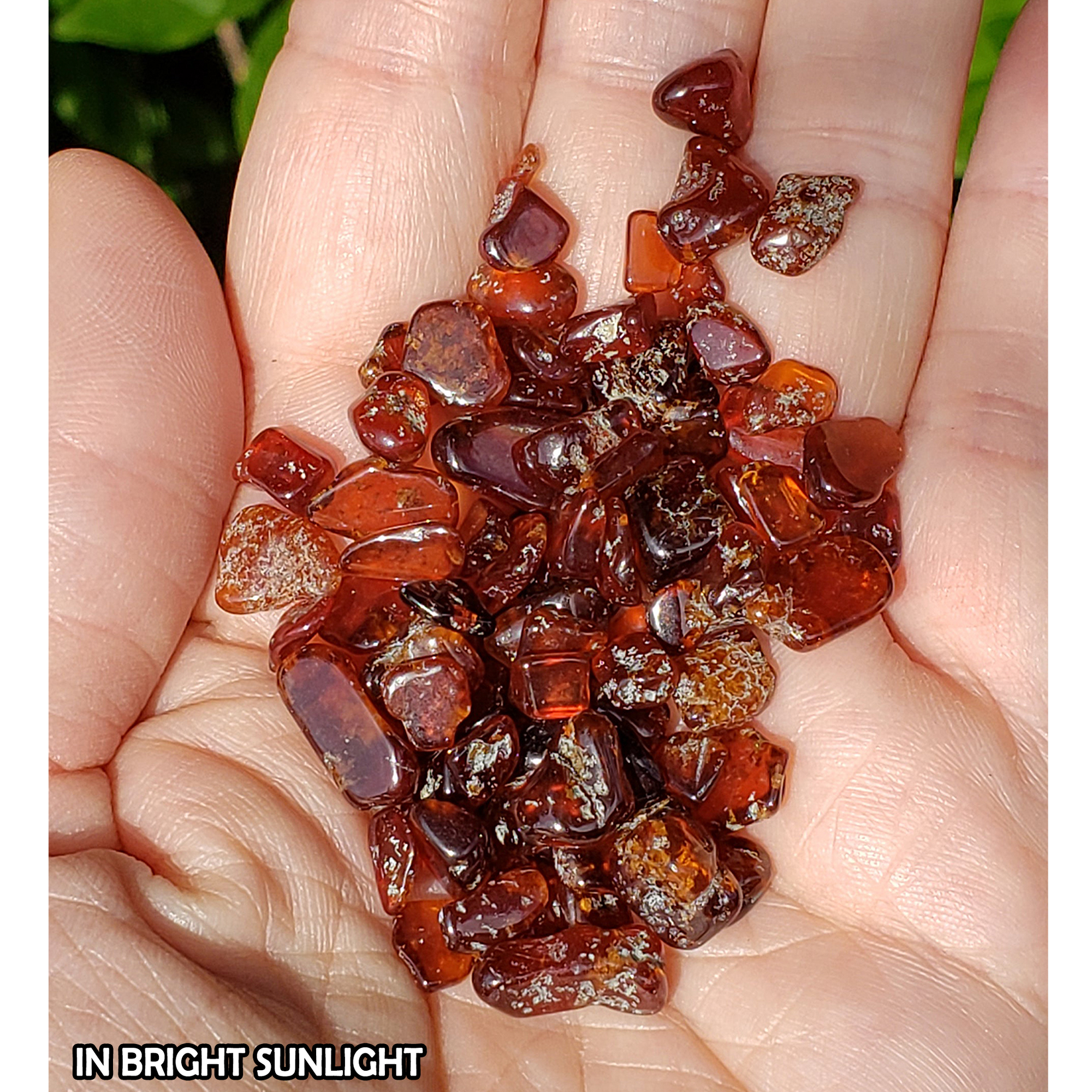 Orange Hessonite Garnet Crystal Natural Gemstone Chips By the Ounce - 6