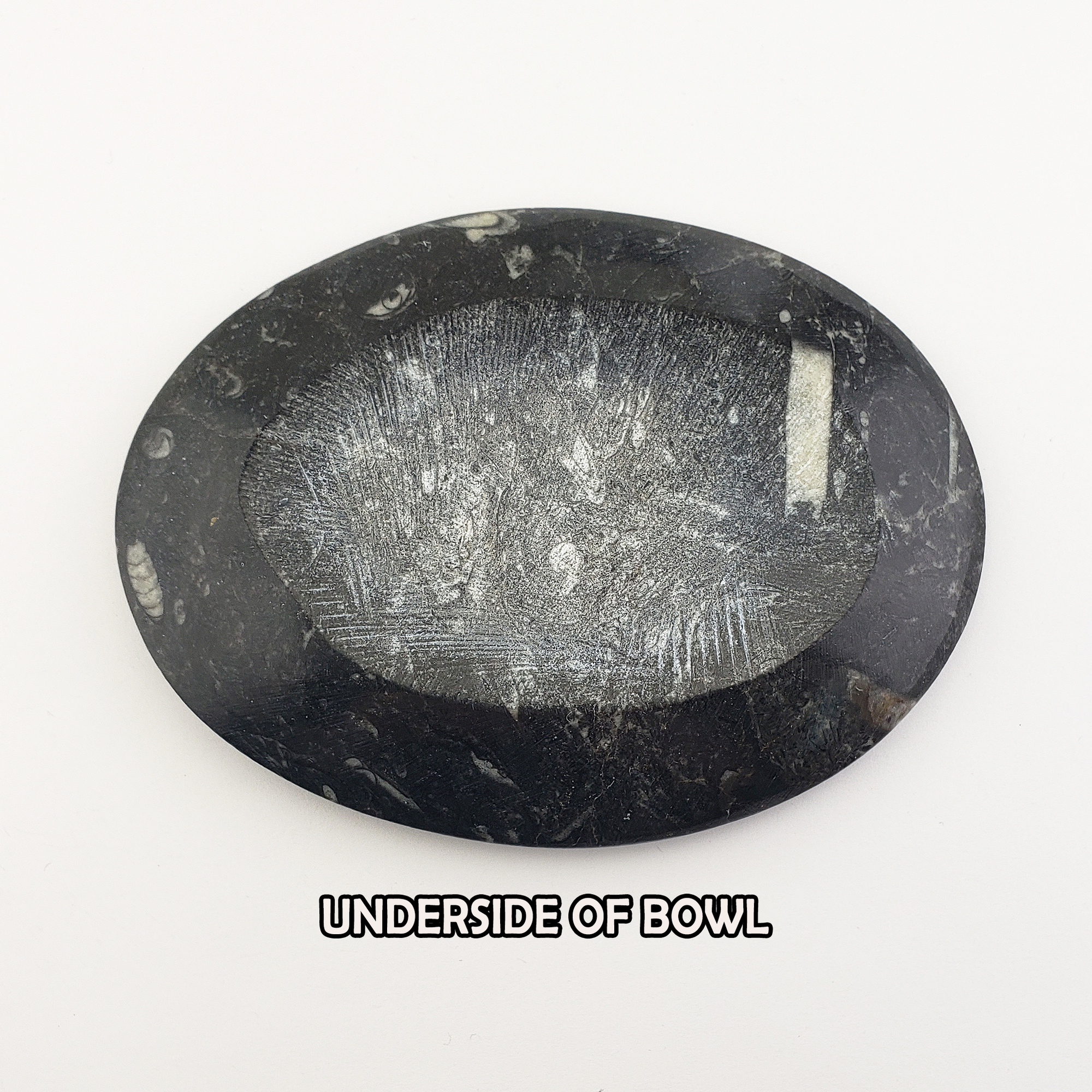 Unique Fossil Stone Bowl Natural Gemstone Jewelry Dish Offering Plate | Oval - 4