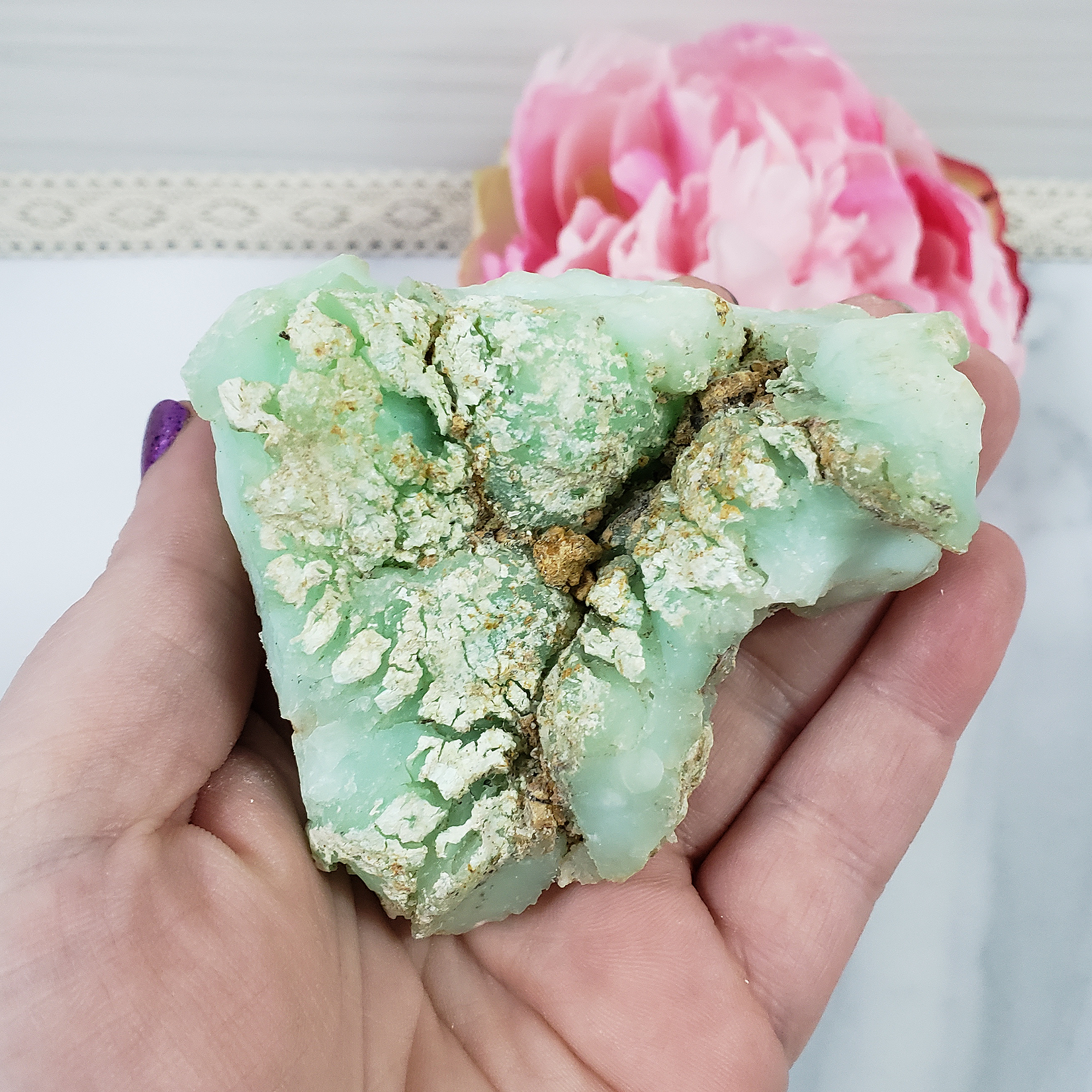 Unique Large High Quality Natural Raw Green Chrysoprase Cluster | Patience - 2