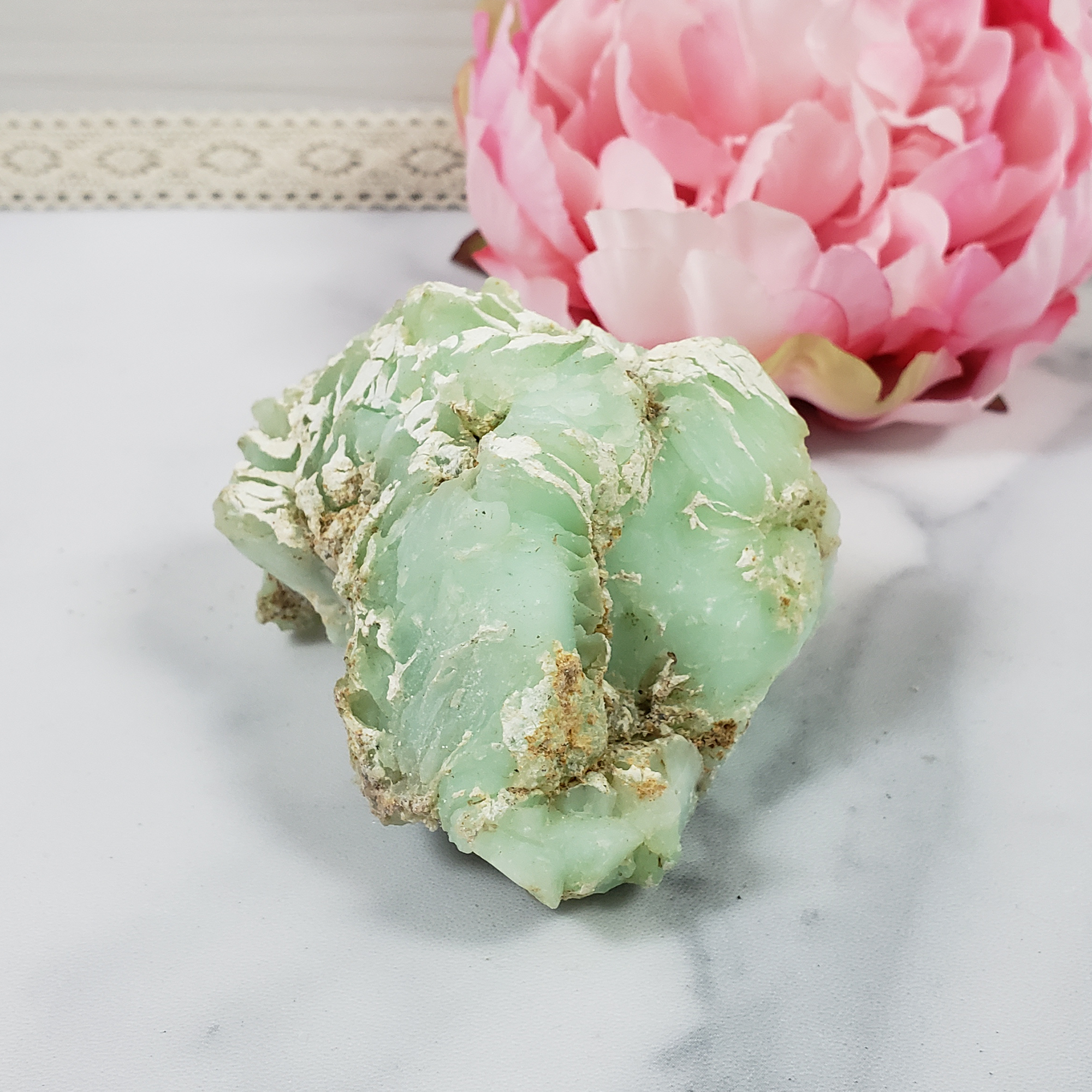 Unique Large High Quality Natural Raw Green Chrysoprase Cluster | Patience - 3