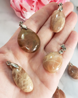 Peach Moonstone Crystal Pendant Natural Gemstone Jewelry - Handful of Flashy Moonstone Pendants