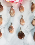 Peach Moonstone Crystal Pendant Natural Gemstone Jewelry - Pendants on Tile 1