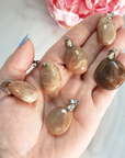 Peach Moonstone Crystal Pendant Natural Gemstone Jewelry - Handful of Peach Moonstone Gemstone Pendants