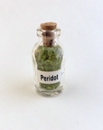 Peridot Natural Crystal Chips Bottle - One Bottle on White Background
