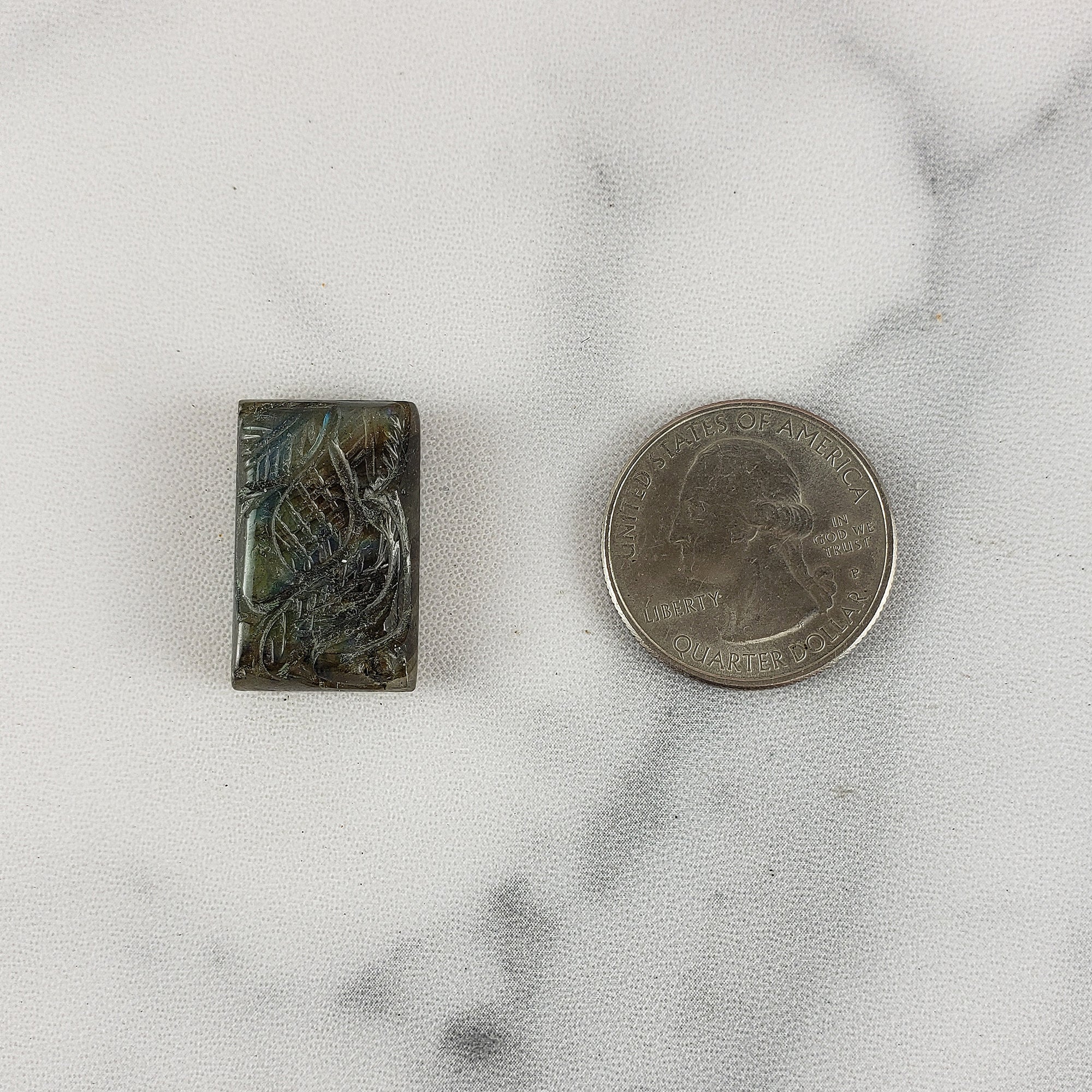 Unique 26 Carat Labradorite Cabochon Natural Gemstone Carving | Pine - 3