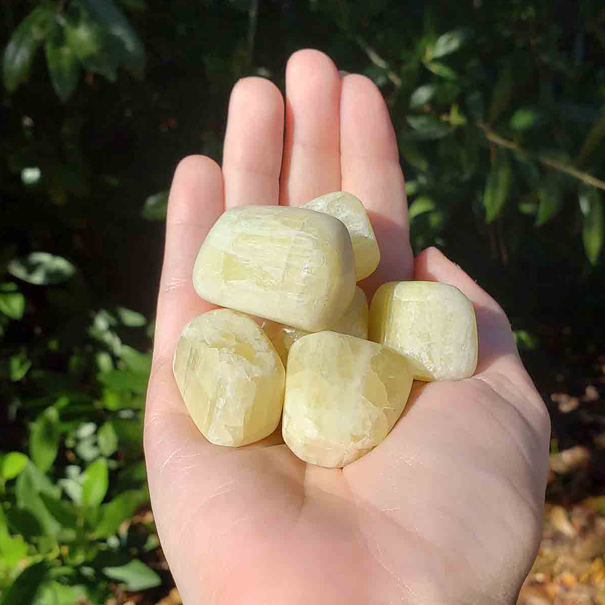 Pineapple Yellow Calcite Crystal Natural Gemstone Tumbled Stone - 2