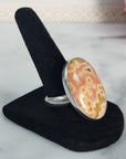 Unique Pink Ocean Jasper Orbicular Jasper Crystal Natural Gemstone 925 Sterling Silver Ring | Adjustable - 3