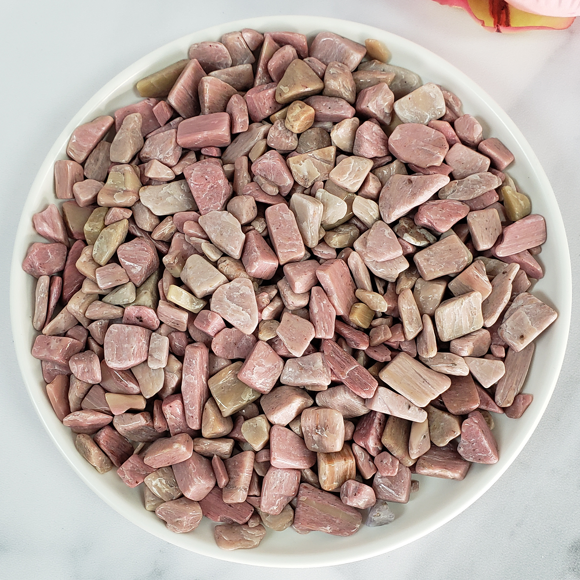 Pink Opal Stone Natural Semi-Tumbled Crystal Chips By the Ounce