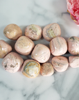 Pink Rhodochrosite Crystal Natural Gemstone Tumbled Stone | Multiple Sizes - Grouped on Tile