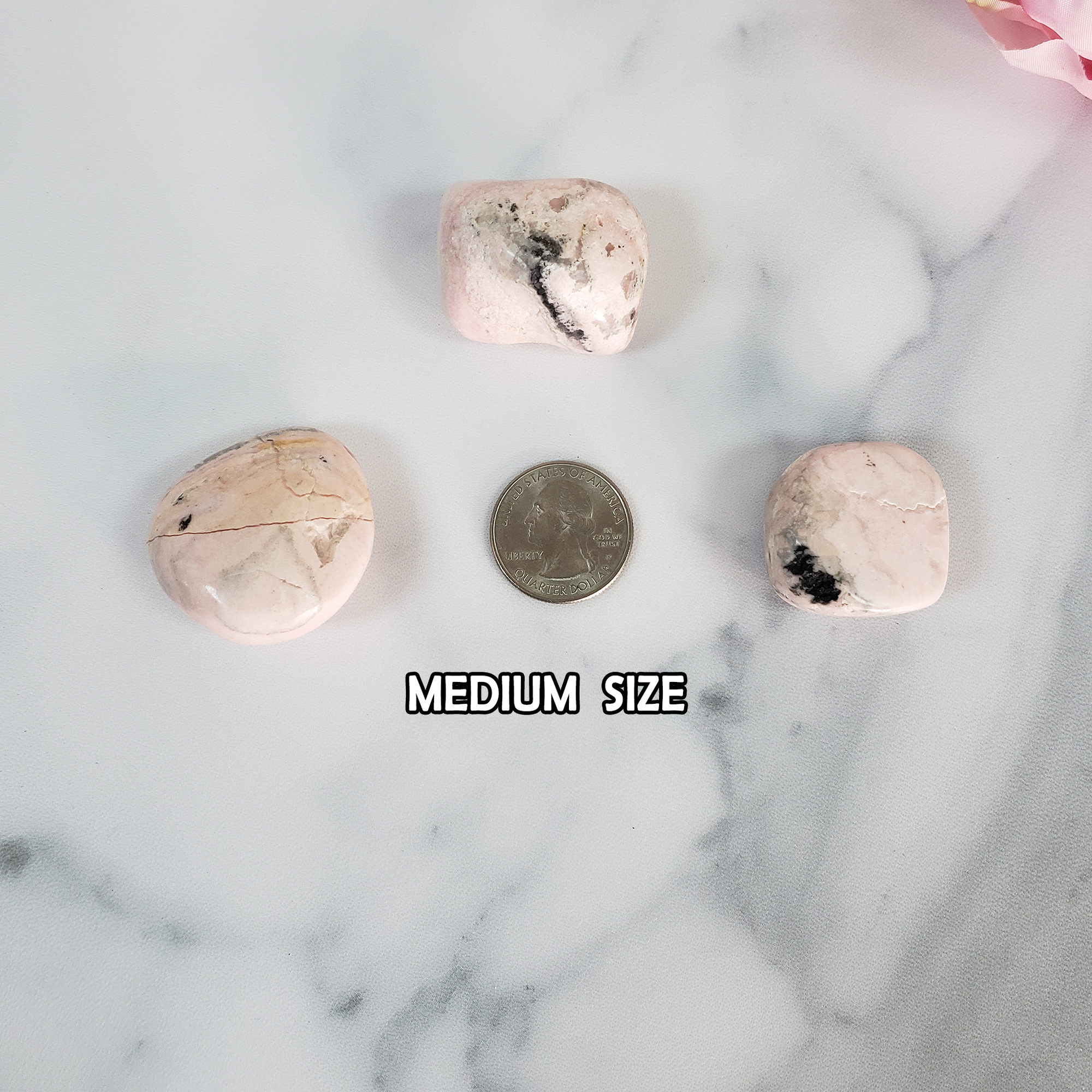 Pink Rhodochrosite Crystal Natural Gemstone Tumbled Stone | Multiple Sizes - Medium Size