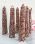 Pink Tourmaline Orgone Tower | Gemstone Crystal Chips in Resin Obelisk Point - 9