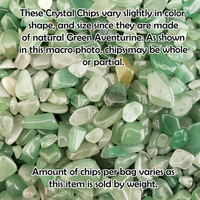 Green Aventurine Polished Gemstone Chips - By the Ounce - Information and Close Up