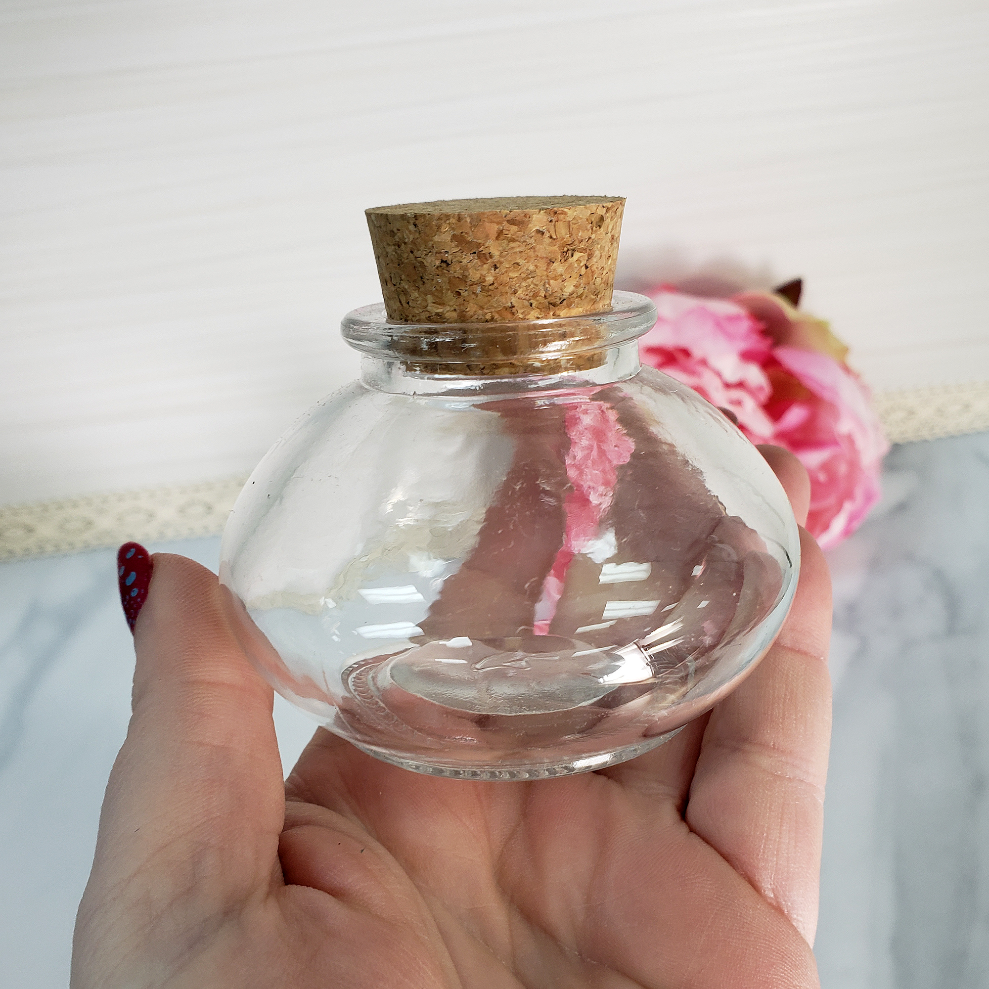 Potion Bottle Glass Container with Cork | Great for Spell Jars, Crystal Storage, Crafting, & More! - 1