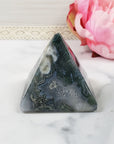 Unique Moss Agate Stone Natural Crystal Pyramid | 2 Inch Base | Prosperity - 3
