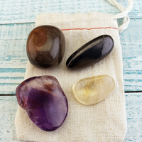 Psychic Protection - Set of Four Tumbled Stones with Pouch