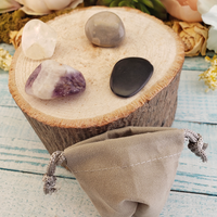 Psychic Protection - Set of Four Tumbled Stones with Pouch - Supernatural Protection