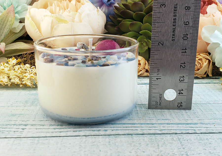 Pure Blessings - Coconut Soy Wax Handmade Scented Tumbler Candle - Scented with Essential Oils - Measurements