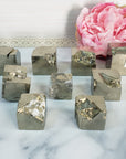Pyrite Crystal Cluster Semi-Polished Natural Gemstone Cuboid Gemstone Formation | Multiple Sizes - 1