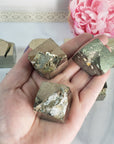 Pyrite Crystal Cluster Semi-Polished Natural Gemstone Cuboid Gemstone Formation | Multiple Sizes - 2